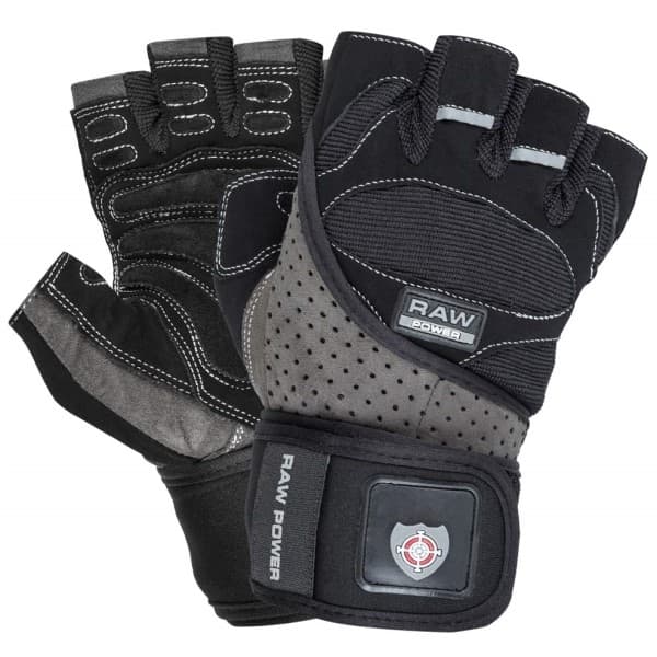 Gloves Raw Power Black - Luvas de levantamento de peso com fita de pulso

As l