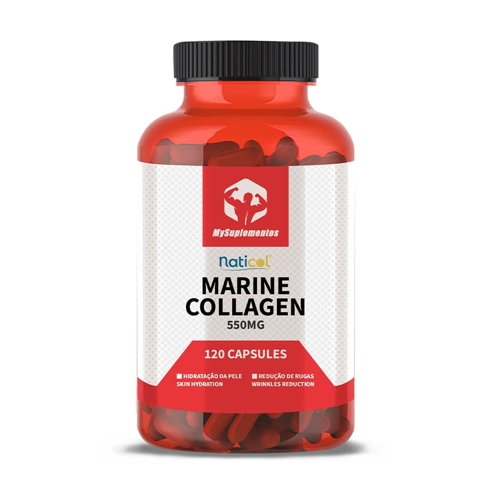 Marine Collagen 550mg - Colagénio de peixe combinado com ácido hialurónico e vit 3
