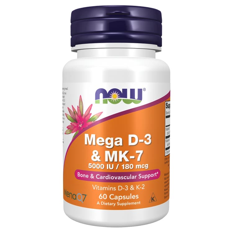 Mega D-3 & MK-7 - Suporte ósseo e cardiovascular

NOW® Mega D-3 & MK-7 combina