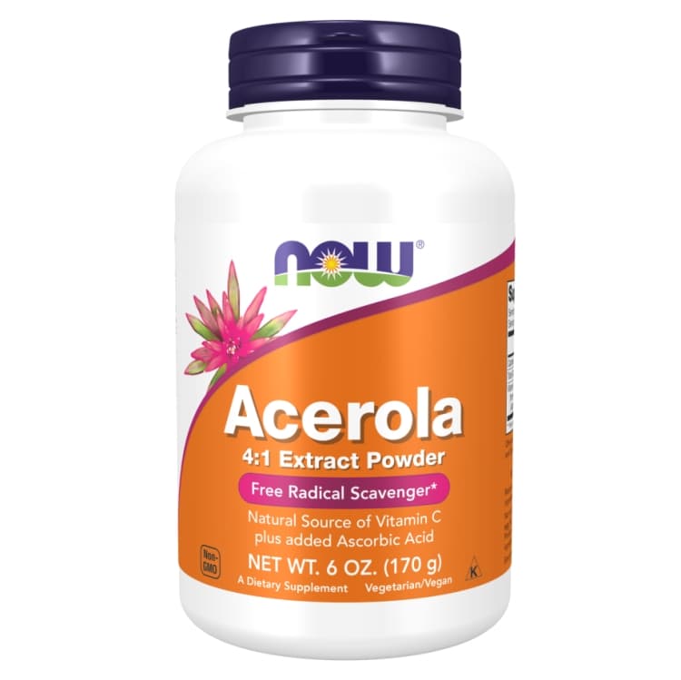 NOW® Foods Acerola 4:1 Extract Powder - Eliminador de radicais livres
Acerola