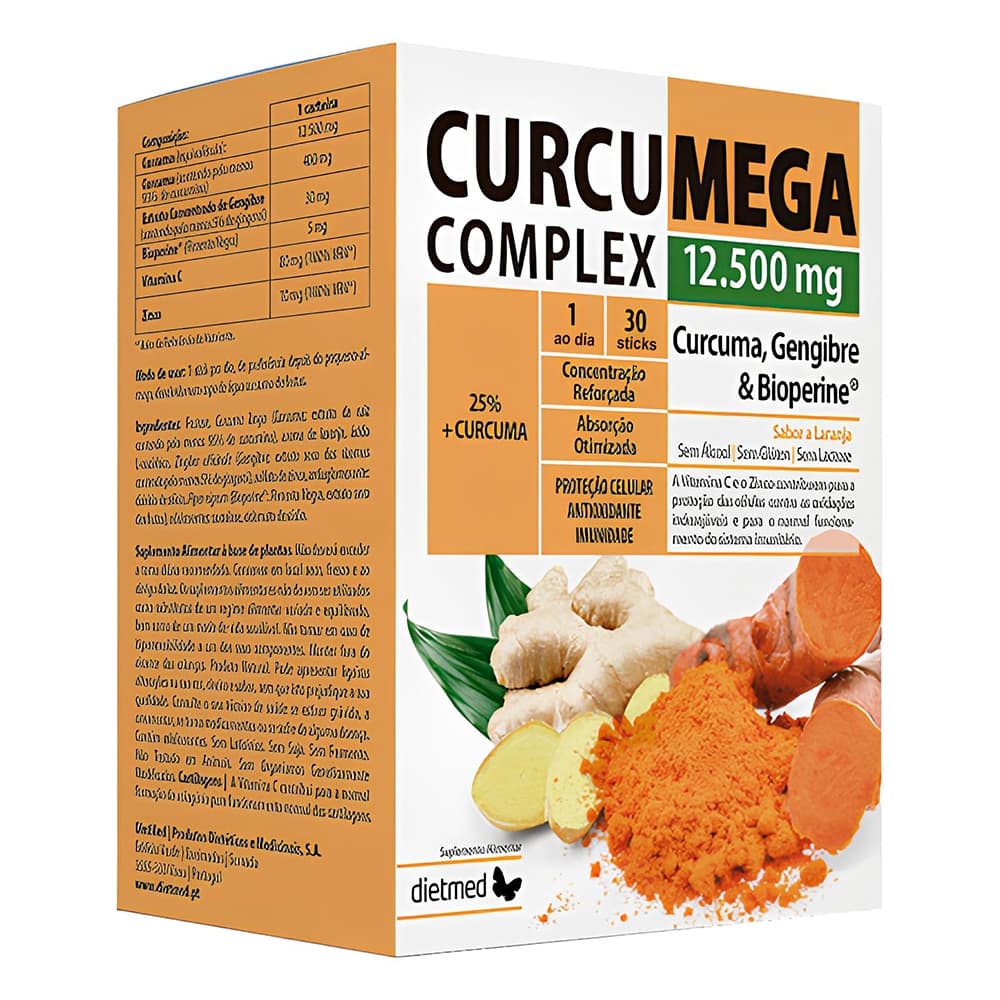 Dietmed Curcumega Complex 12.500mg - Curcuma, Gengibre & Bioperine®
Curcumega