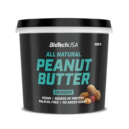 All Natural Peanut Butter Crunchy da BioTech USA® - Manteiga de amendoim com ing