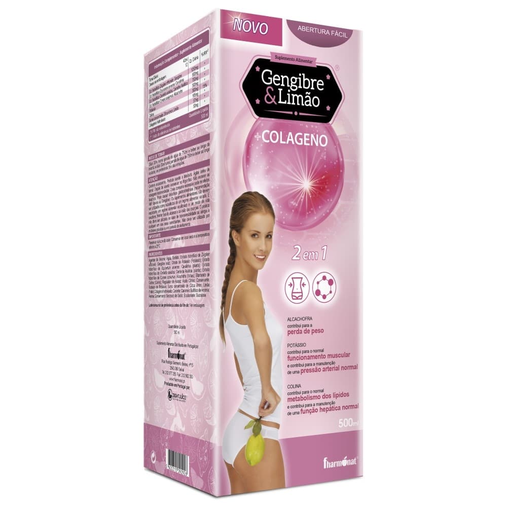 Fharmonat® Gengibre & Limão + Colageno - Fórmula perfeita para ajudar na perda d