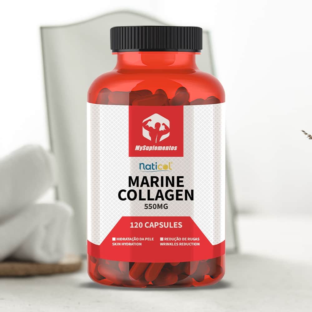 Marine Collagen 550mg - Colagénio de peixe combinado com ácido hialurónico e vit